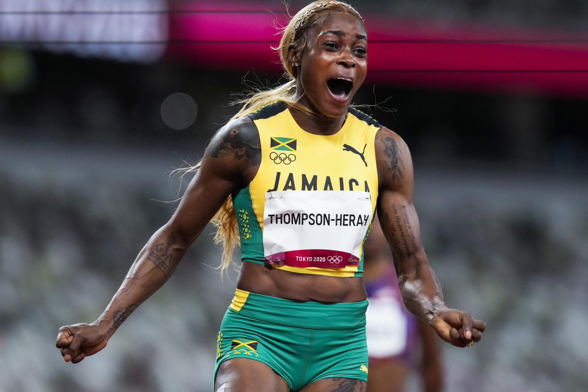 Jamaican Olympic Sprinter Elaine ThompsonHerat Sets New Record for the